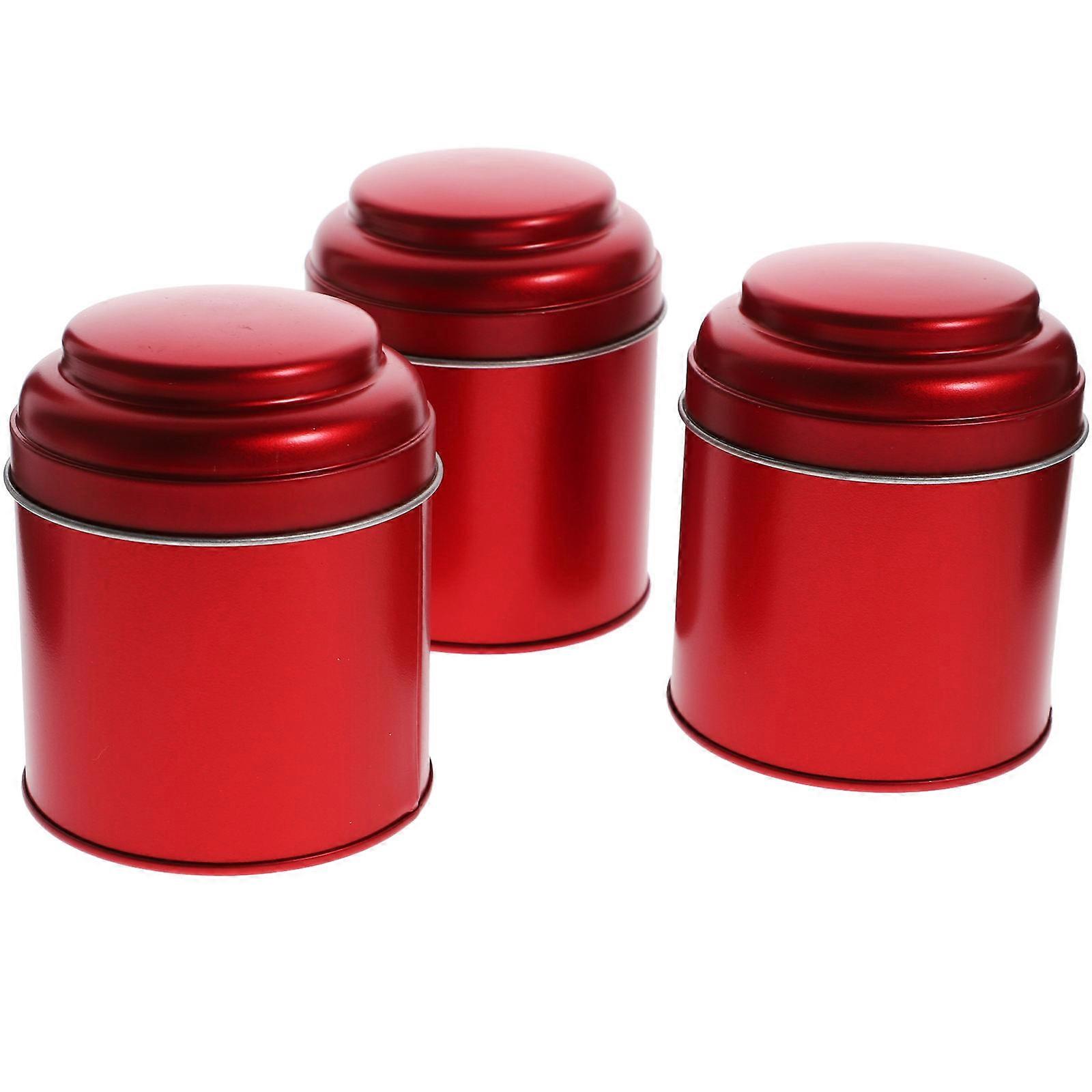 3pcs Airtight Tea Canisters, Stylish Food Storage Jars for Loose Leaf Tea & Sugar, Portable Containers with Lids for Home or Office Use