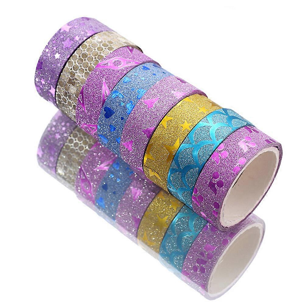 20 Rolls Glitter Tape Stickers Paper Adhesive Tapes for DIY Decorative Label Craft Office School Use Random Color