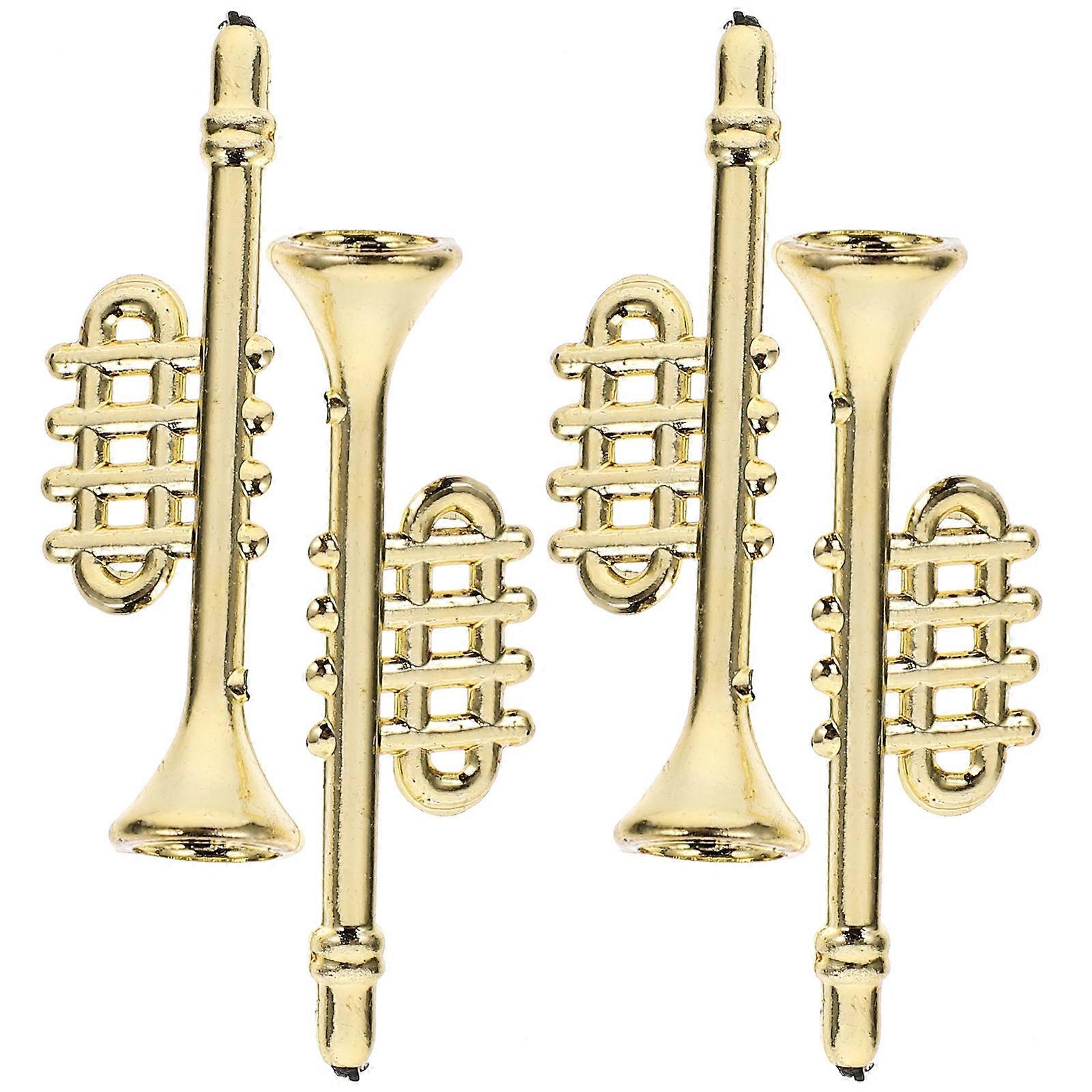 Mini Instrument Model 4Pcs Miniature Musical Instruments Tiny Doll House Decor Realistic Look Gift