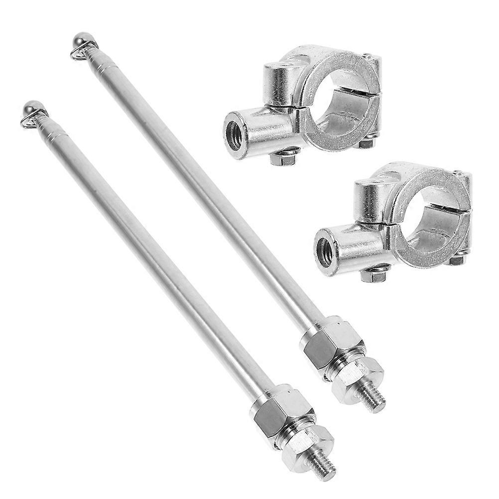 Adjustable Height Flagpole Kit for Bike with Steel and Aluminum Alloy Material Silver Color Suitable for Motorcycle Use