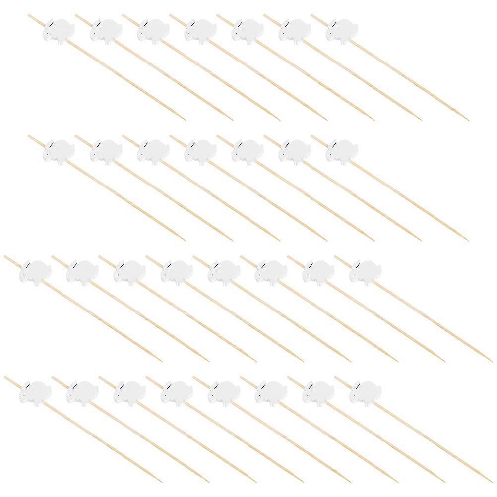 White Bunny Shaped Cocktail Picks for Party Decor Made of Synthetic Material 200pcs