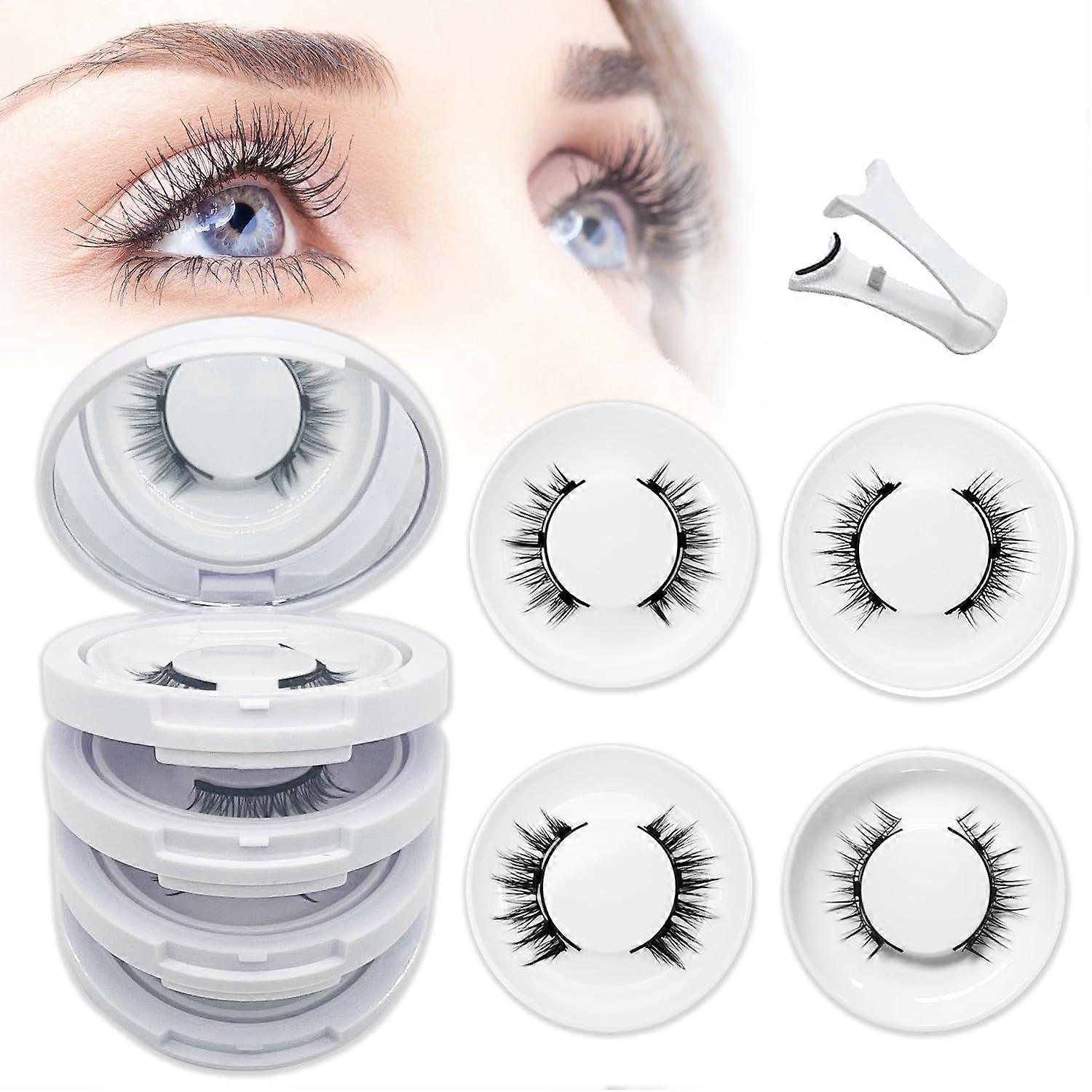 Magnetic eyelashes with applicator, 2025 new reusable magnetic eyelashes, natural look, no glue or liner required, upgraded soft eyelashes for d