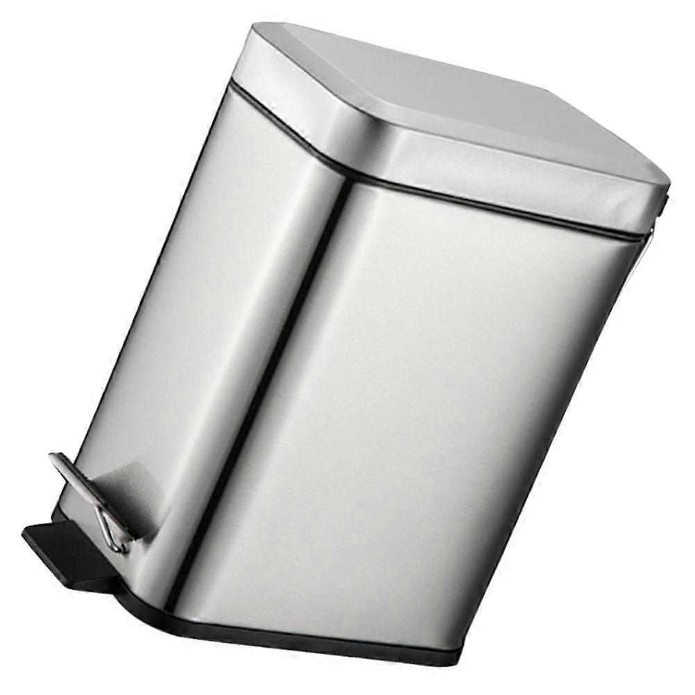 Pedal Design Waste Container Stainless Steel Trash Can Home Trash Bucket 10L