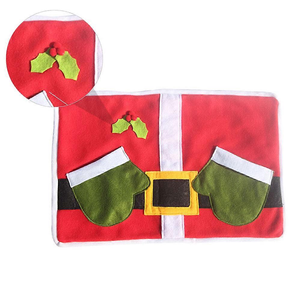 Festive Placemat Set Dessert Table Decor Christmas Pattern Rectangular Shape Dining Room 17.7×11.8×0.4in 1Pack