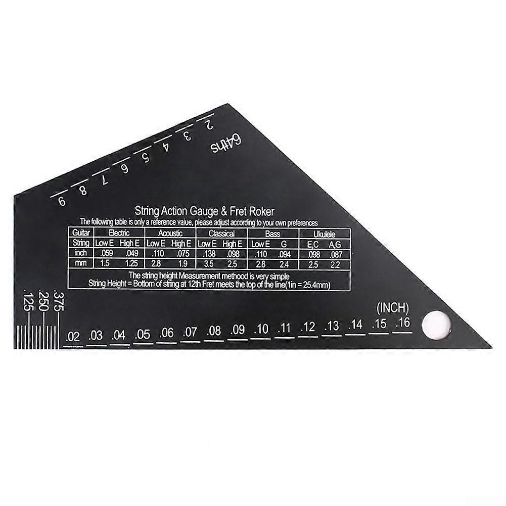 Fret Leveling Tool for Guitar Neck and Fingerboard, Stainless Steel String Gauge with Ergonomic Handle and Precision Measurement