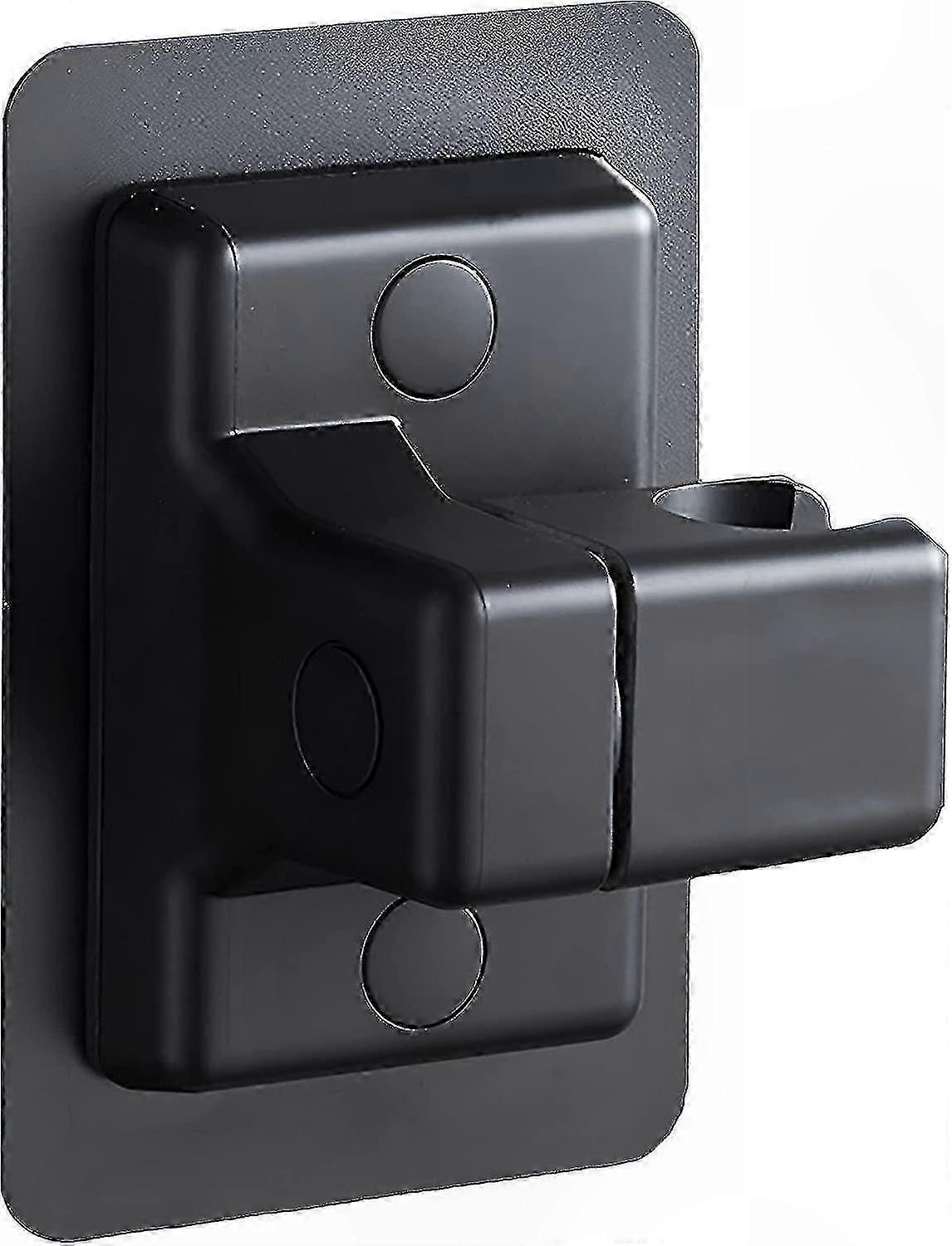 Adjustable Shower Head Holder, No Drill Wall Mount Bracket, Strong and Durable Black Finish