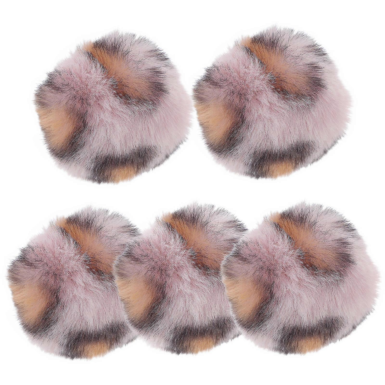Interactive Chewable Cat Toy Balls For Kittens With Leopard Print Design And Soft Plush For Indoor Play 5Pcs