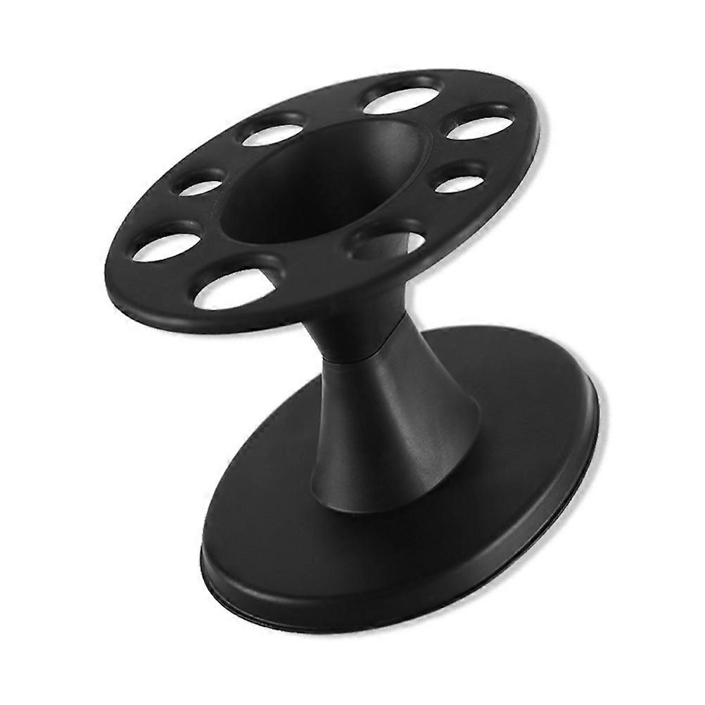 Durable Plastic Display Stand with 8 Holes for Hair Salon Storage and Organization Black