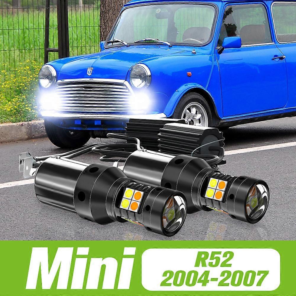 2pcs For Mini Convertible R52 2004-2007 Dual Mode LED Turn Signal+Daytime Running Light DRL 2005 2006 Accessories