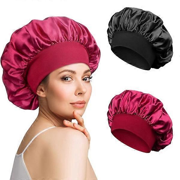 2-piece satin sleeping hat, night hat, adjustable