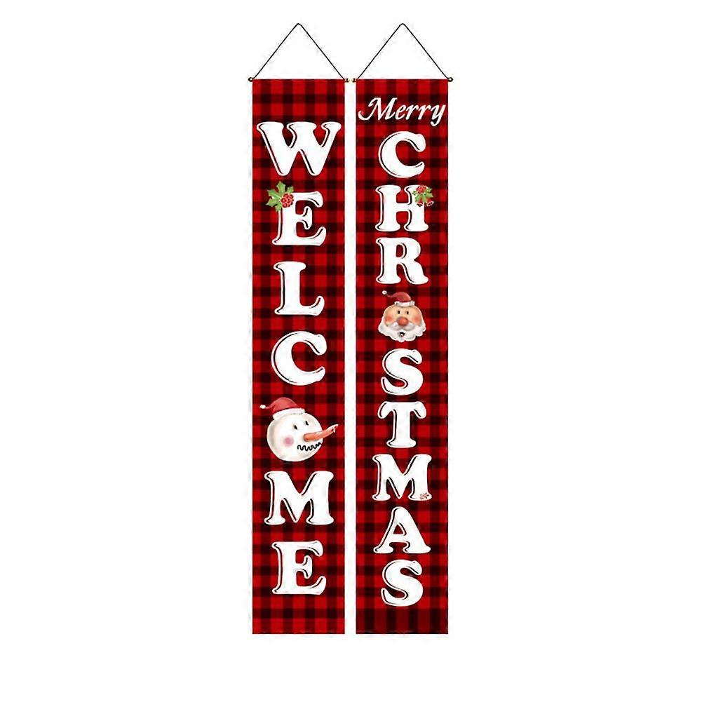 Merry Christmas Door Couplet Banner Christmas Home Window Decorations New Year Christmas Navidad Curtains Party Decoration