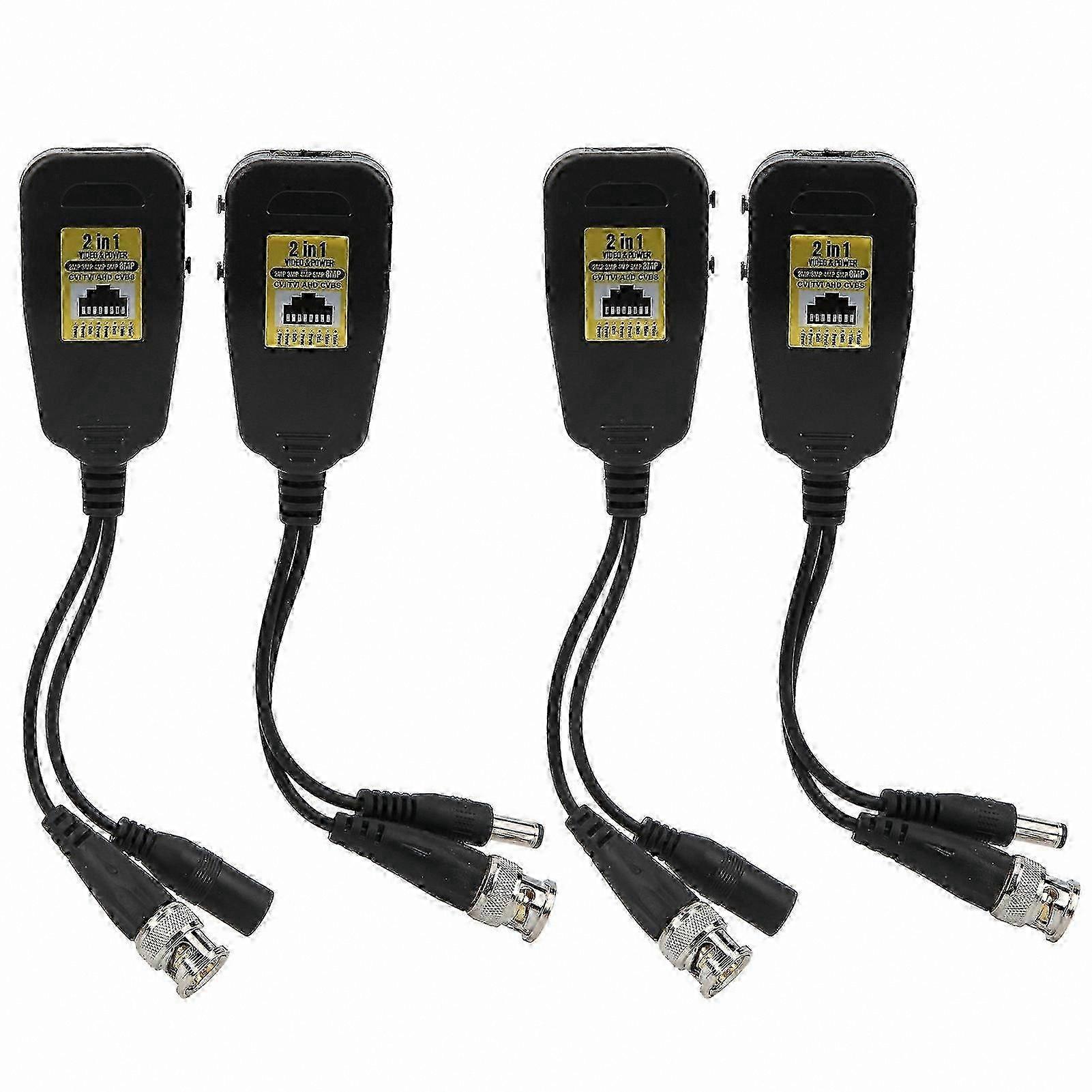 4-Pack HD Video Transmitter with Power Balun, RJ45, 2in1 HDCVI/TVI/AHD/CVBS, 2~8MP, Anti-Thunder Protection