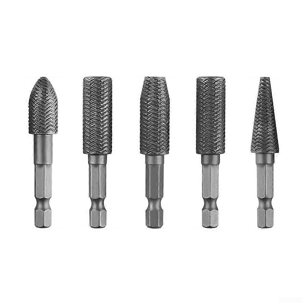 Comprehensive Set of Rotary Rasp Files, for Steel Applications, Contains Five Pieces