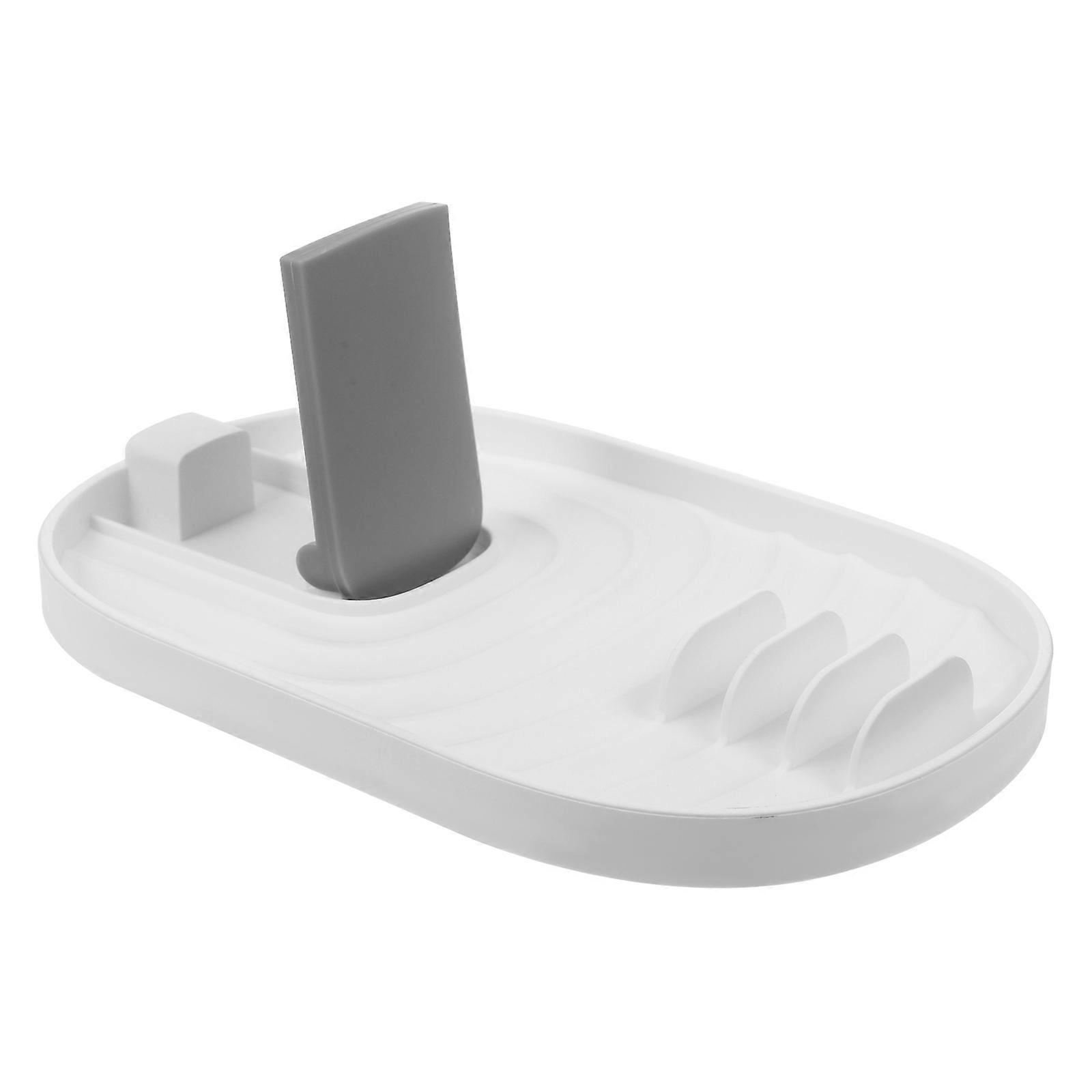 White Foldable Kitchen Storage Rack for Small Tools and Pot Covers PP Material 7 Inch
