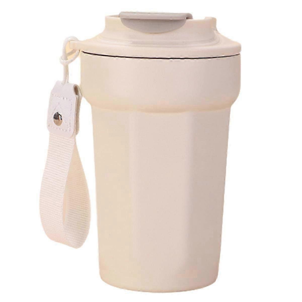 Blue Ceramic Liner Mug with Seal - Small 420ml Travel Bottle for Hot & Cold Drinks, Perfect for On-the-Go Use