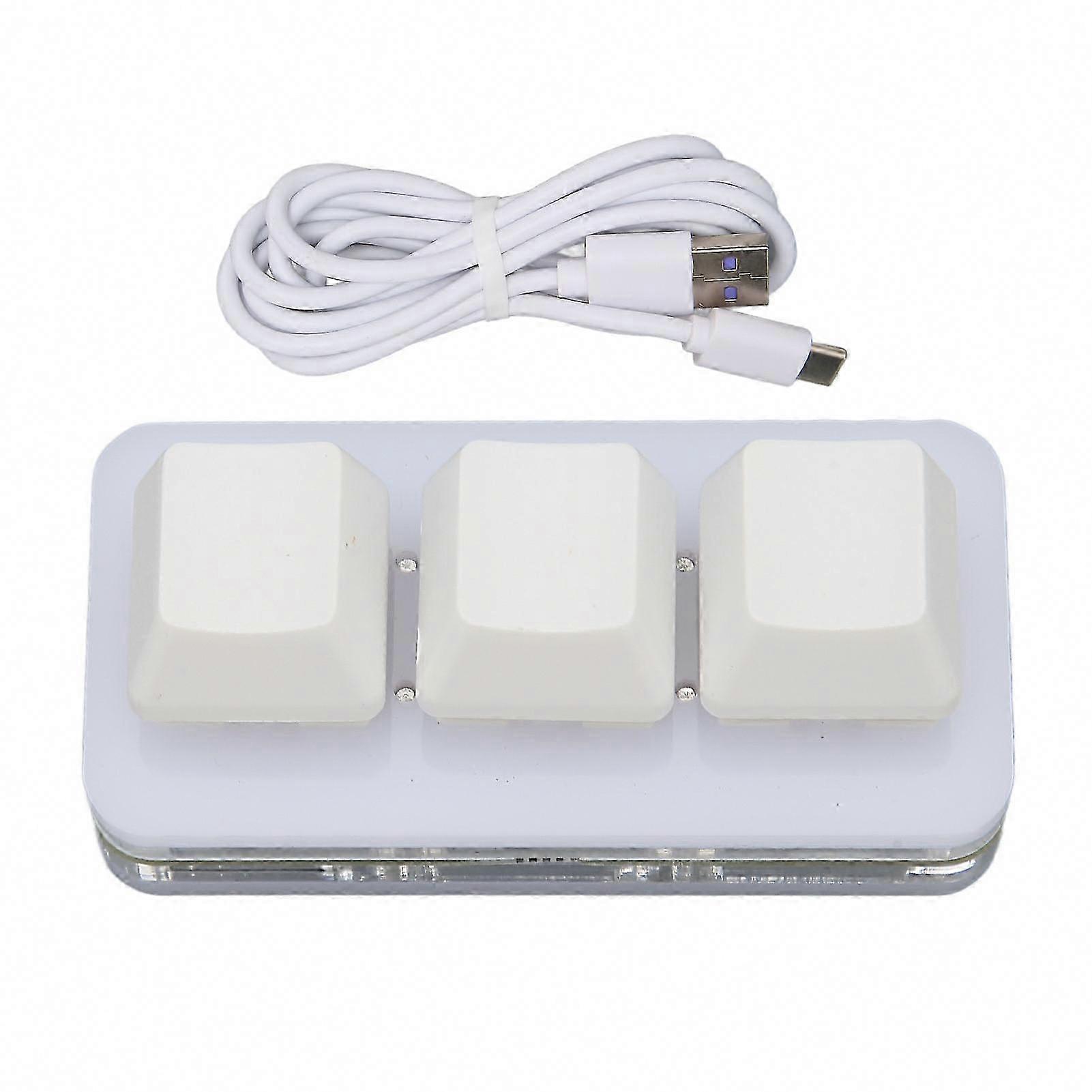 Mini USB 3 RGB LED Keypad Hot Swap OSU HID Macro Programmable Keyboard for Windows OS X Linux White