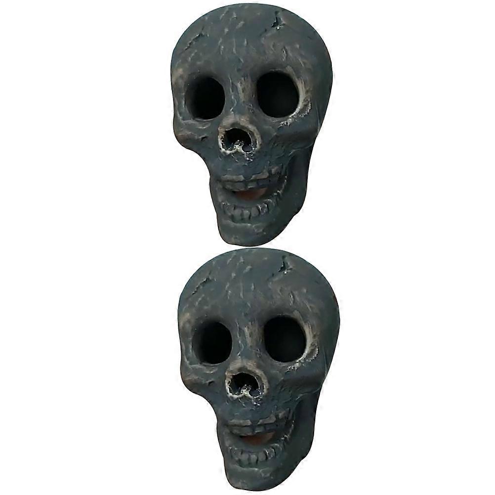2pcs Realistic Halloween Skull Models, Decorative Fake Skeleton Skulls for Party Decor, Photo Backgrounds & Spooky Atmosphere