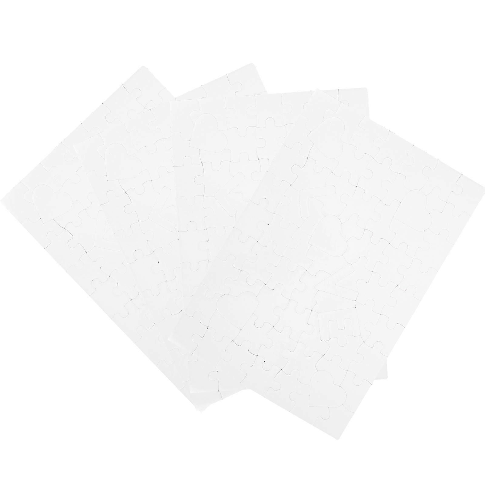 4pcs Sublimation Blank Puzzle Pieces for DIY Art Crafts Smooth Surface Jigsaw Puzzles for Custom Prints, Classroom Activities, and Family Fun