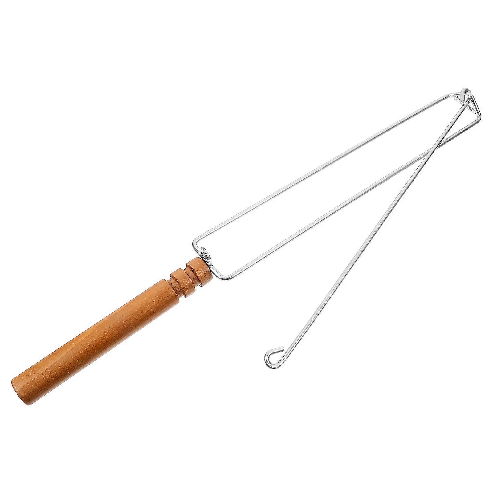 Stainless Steel and Wood Drumstick Grilling Tool for Barbecue Use Assorted Color