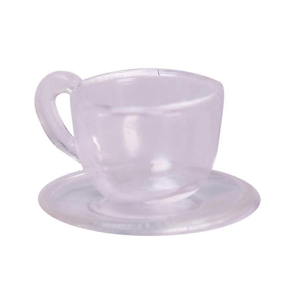 Mini House Tea Cup Decorative Teaware Tray Ideal For Landscape Decoration Realistic Miniature 1 Set