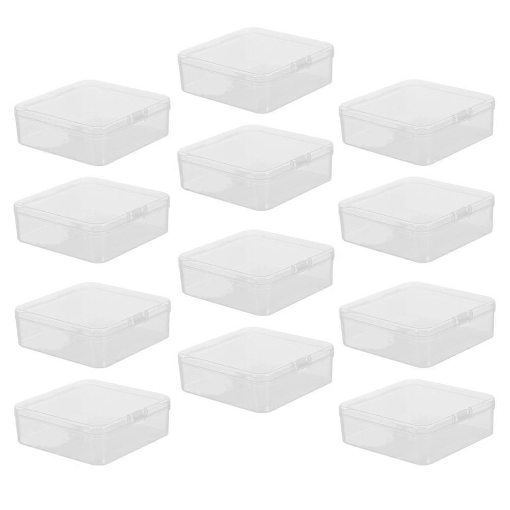 Storage Bins 20Set Transparent Plastic Containers Small Items Organizer 2X5.4X5.4CM Home Use