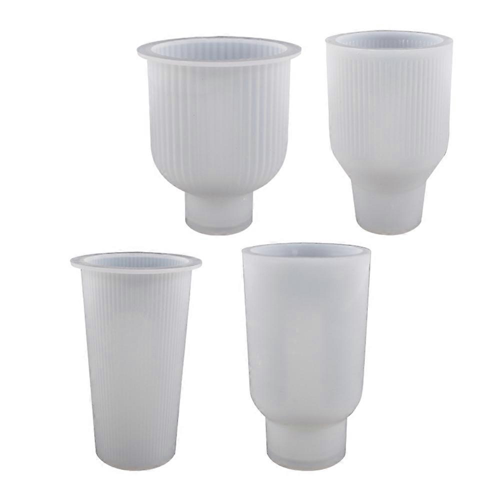 4pcs DIY Vase Mold Silicone Flower Pot Molds for Crafting – Easy Demoulding, Smooth Finish, Ideal for Home Decor, Unique Design, Suitable for