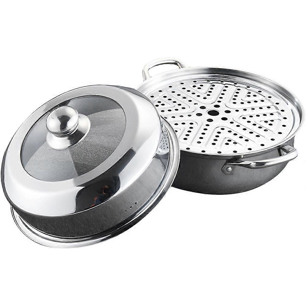 Mirror Exterior Finish Stainless Steel Steamer For Cooking Kitchen Tool 28.00X28.00X22.00CM Double-layer Design 1Set