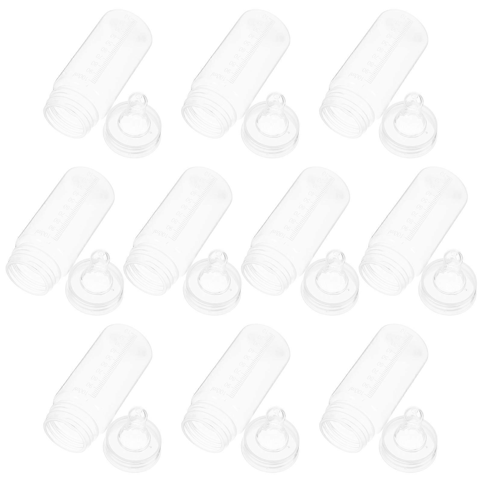 Feeding Bottles For Newborns 10Pcs Transparent Baby Bottles With Scale For Accurate Measurement Design Ideal For Travel And Home Use