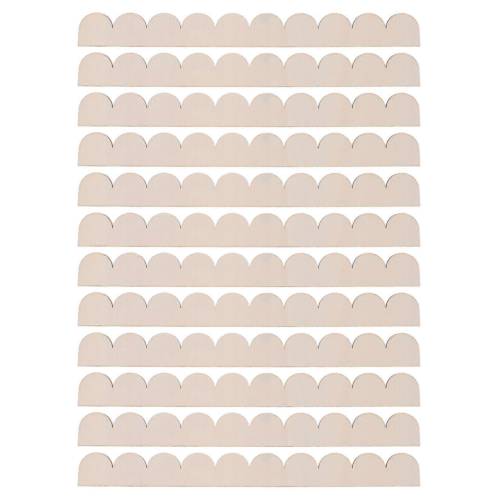 12pcs Scalloped Edge Unfinished Wood Trim Strips Decorative Moulding for DIY Crafts, Wall Shelves, Cabinets, Doors, Windows, and Home Projects