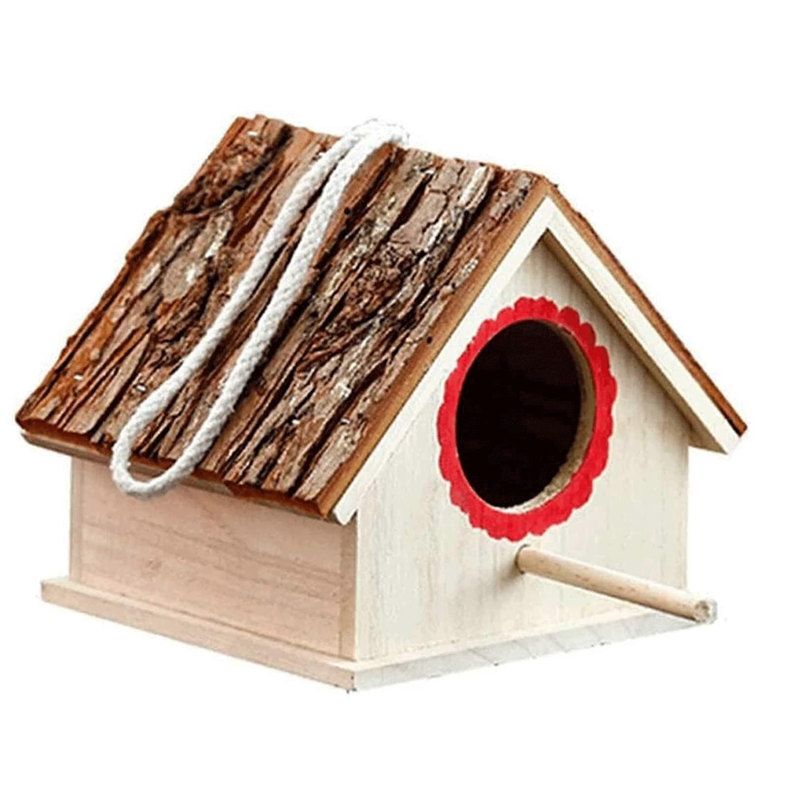 Wooden bird cage Practical hanging bird cages Creative birdhouse for bird nests in garden courtyard outdoors Decorative novel design