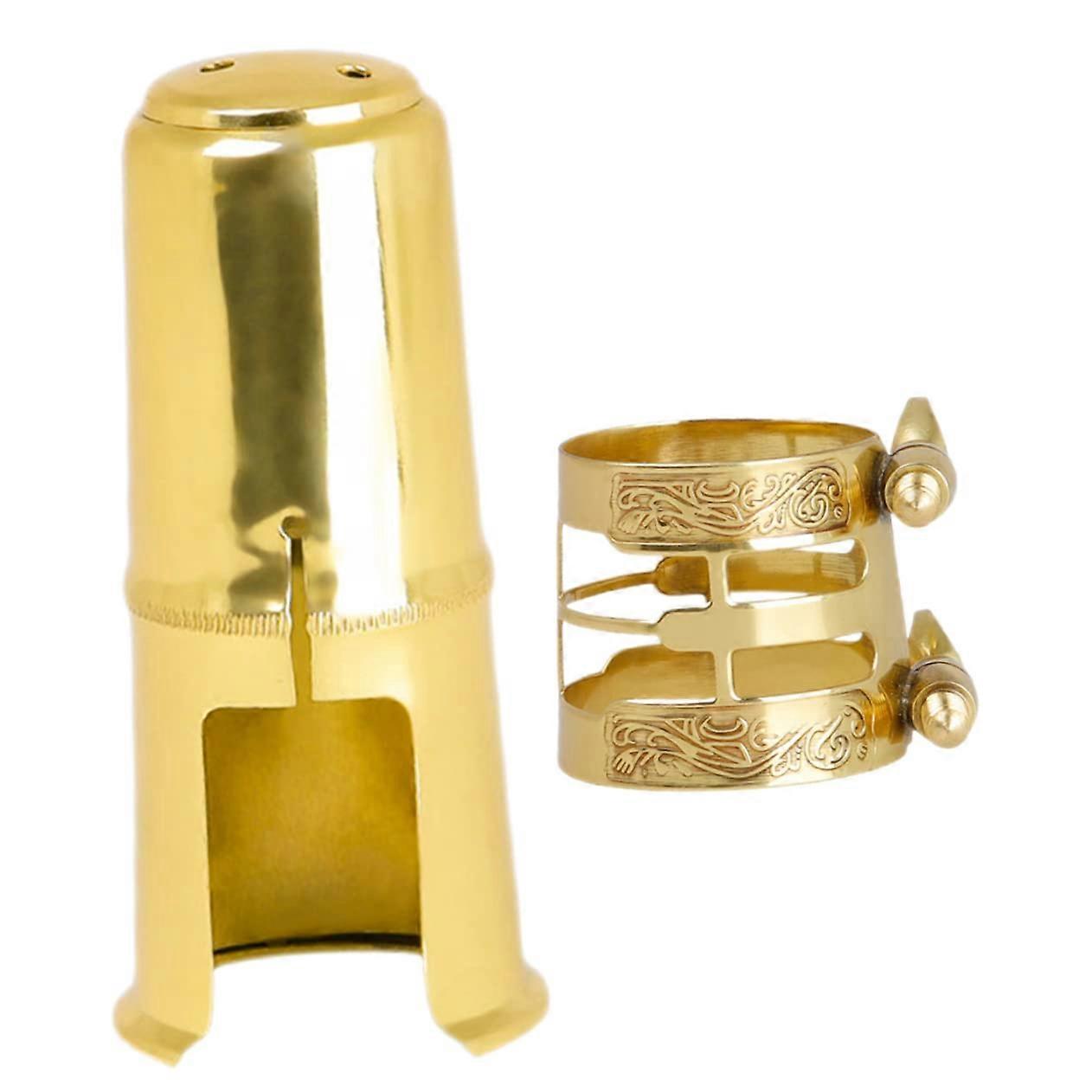 1Piece Saxophone Ligature Mouthpiece Clamp Metal Cap for Alto Saxophone and Clarinet