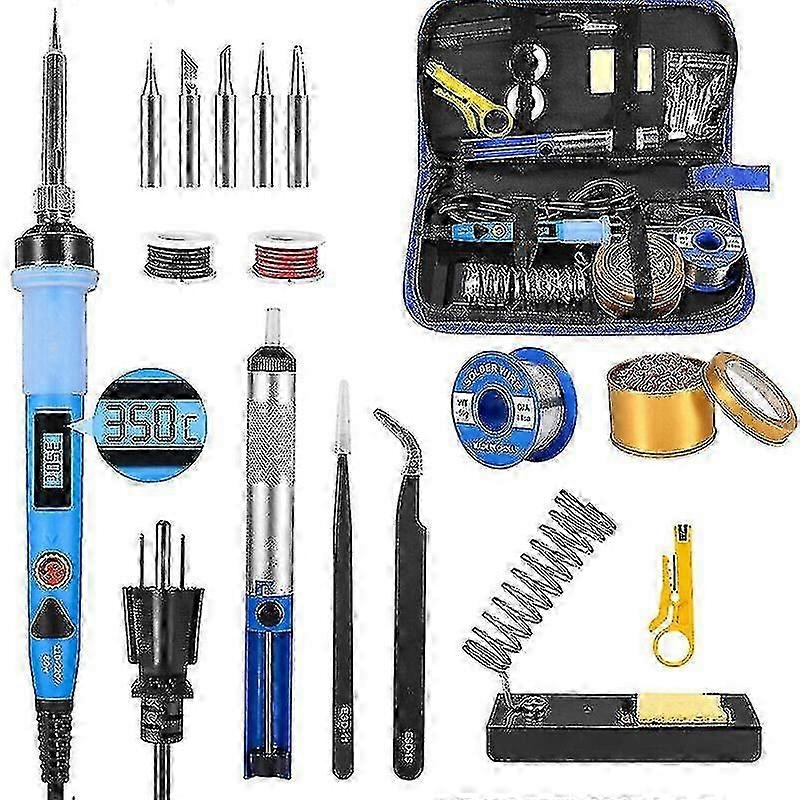 Soldering Iron Set 80w Station Temperature Solder Iron Wire Stand Kit