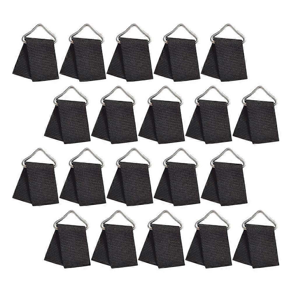 V-Shaped Triangle Rings 20 Sets for Outdoor Activities Constructed with Black Galvanized Steel and Webbing Practical