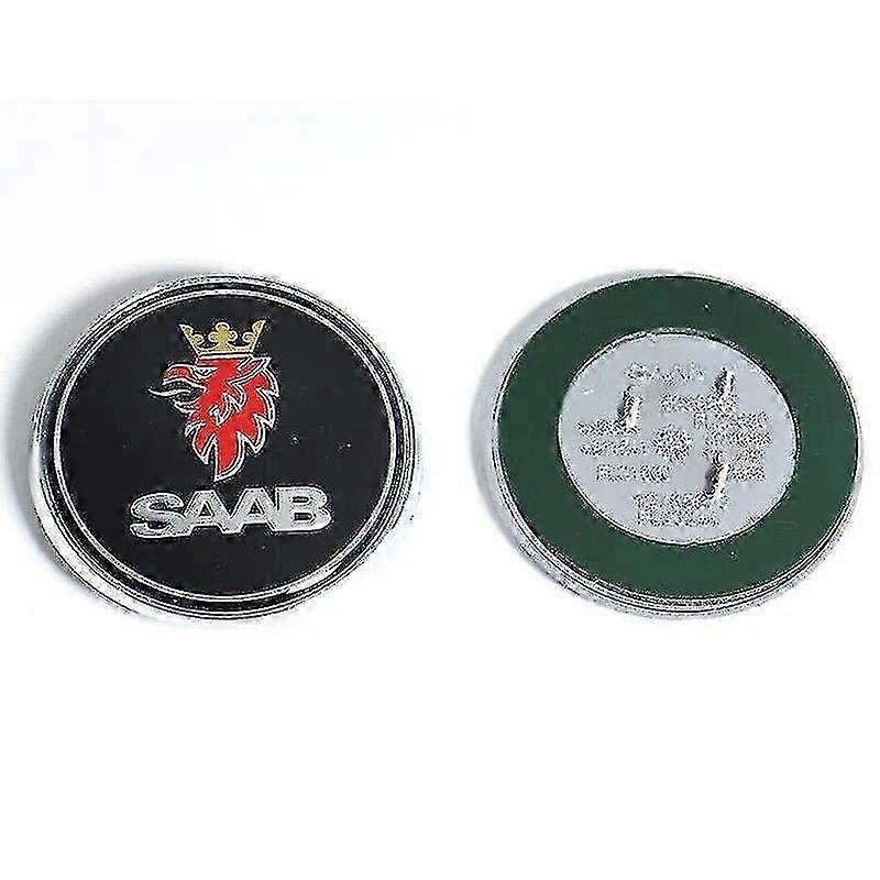 Front Hood Bonnet Logo & Rear Trunk Bumper Badge for Saab 9-3 9-5 Models - 68mm 2 & 3 Pins Emblem Replacement