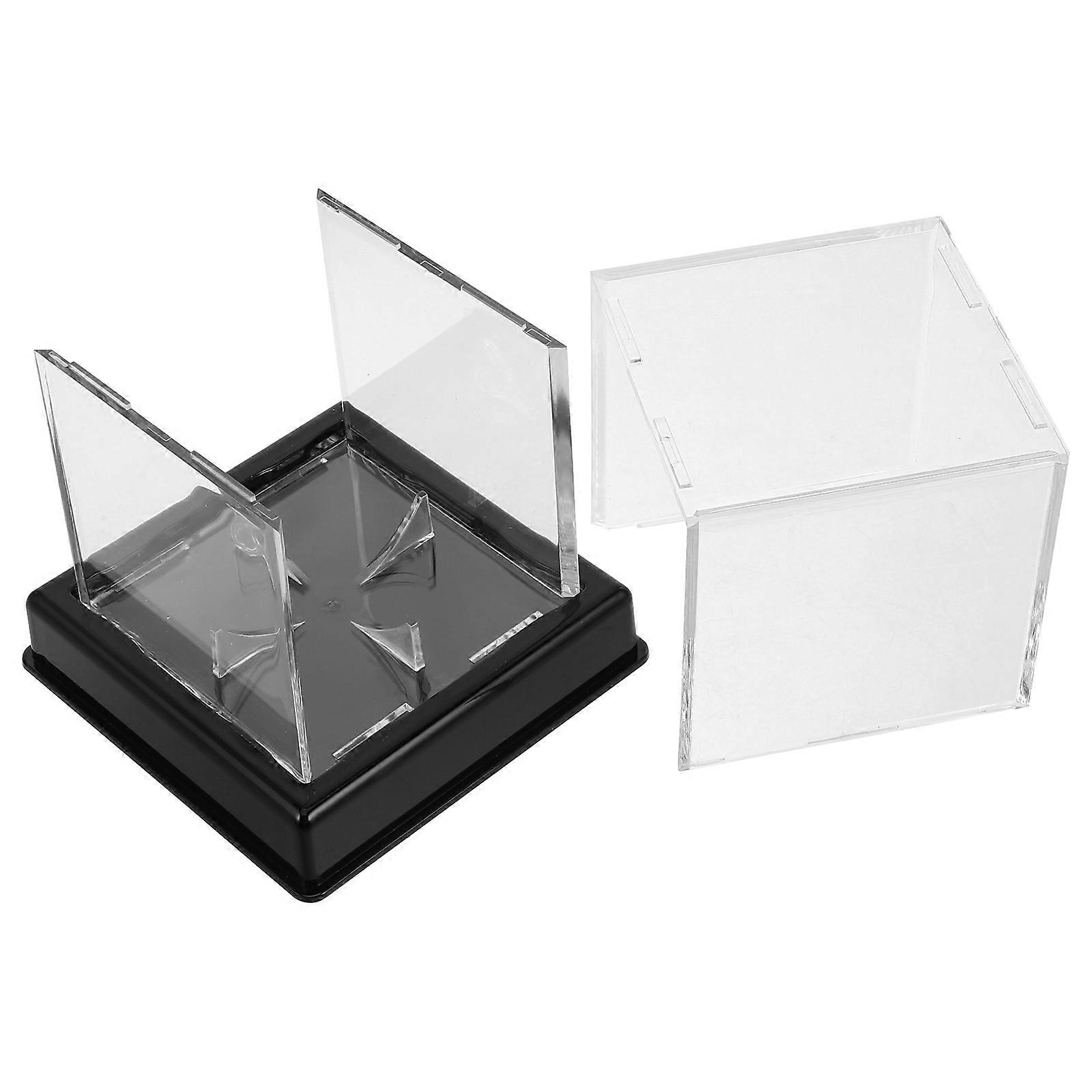 Household Baseball Holder 4 Sets Clear Square Display Case Ideal for Indoor Decor and Baseball Accessories