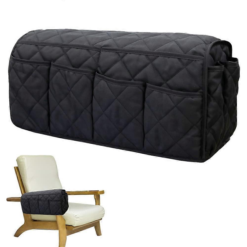 Hanging Sofa Arm Caddy Durable Bedside Storage Pockets Large Capacity for Sofas Armchairs Couches Black