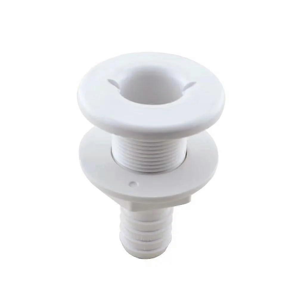 Marine Boat ABS Plastic Thru Hull Fitting Connector For 5/8, 3/4, 1 Inch Hose Boat Drain Bilge Pump Plumbing Fittings(1 inch)