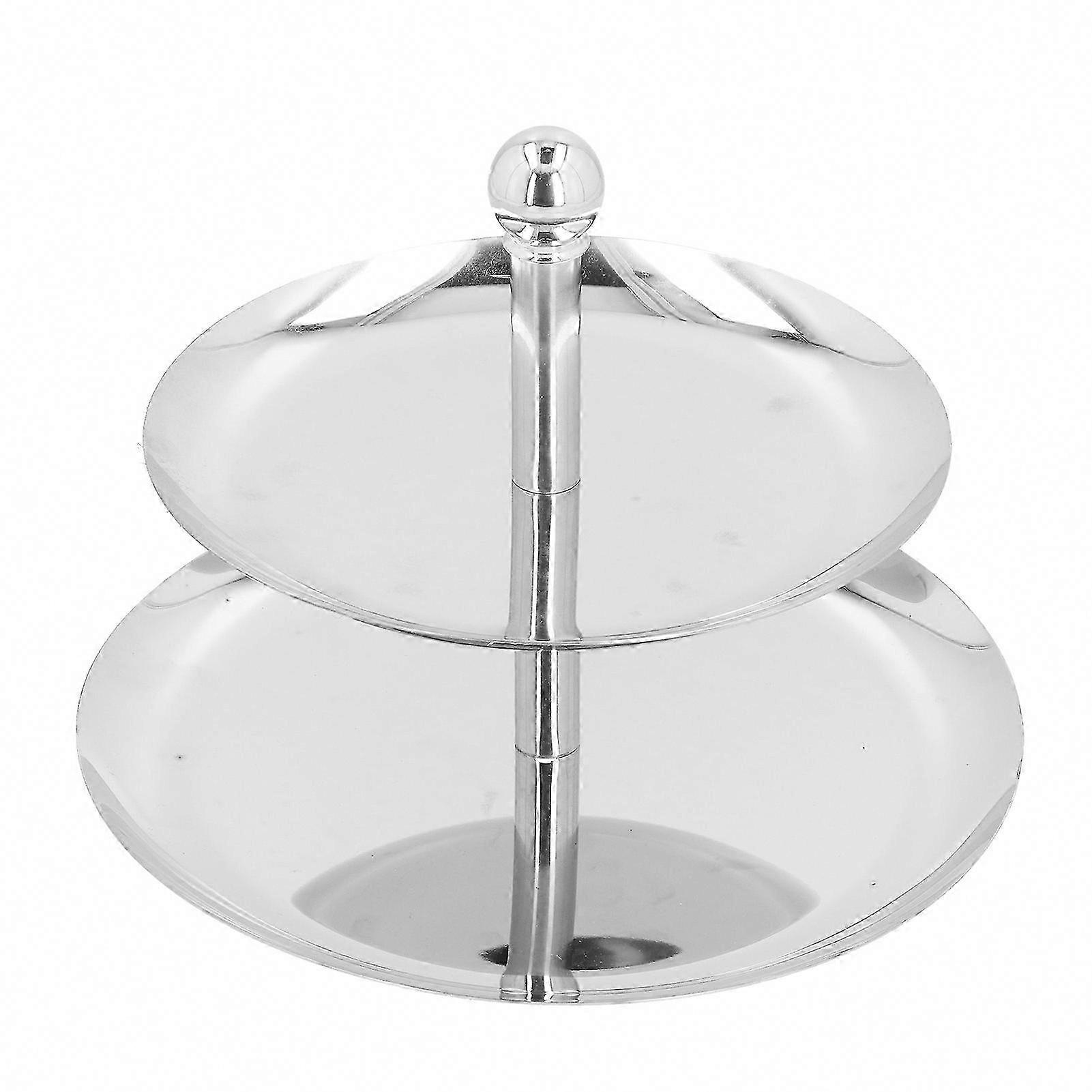 Vassoio di frutta a 2 livelli in acciaio inossidabile Durable Cupcake Stand per Home Hotel Self Service