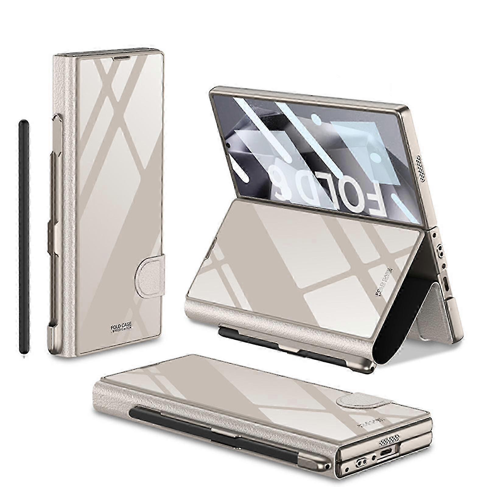 New Samsung Galaxy Z Fold 6 Case with S-Pen Pocket, Stylus Compatibility & Colorful Plating Design