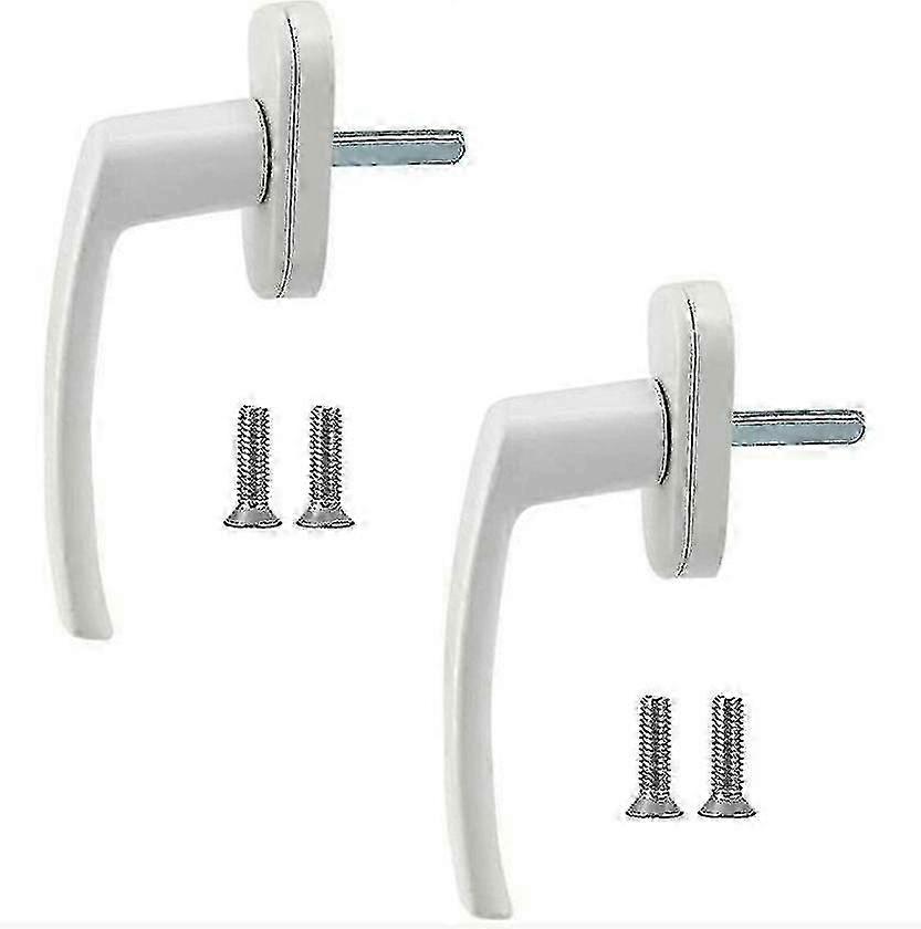 Set Of 2 White Aluminum Window And Door Handles, Compatible With Standard Windows And Balcony Doors Edition 0816