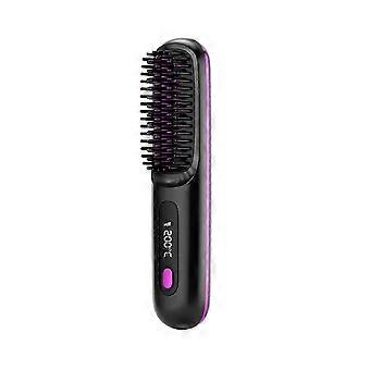 Cepillo de alisador de cabello inalámbrico Cepillo de alisador de cabello portátil actualizado para mujeres con peine liso de cabello inalámbrico 2 en 1 de tamaño de viaje USB Rechargea