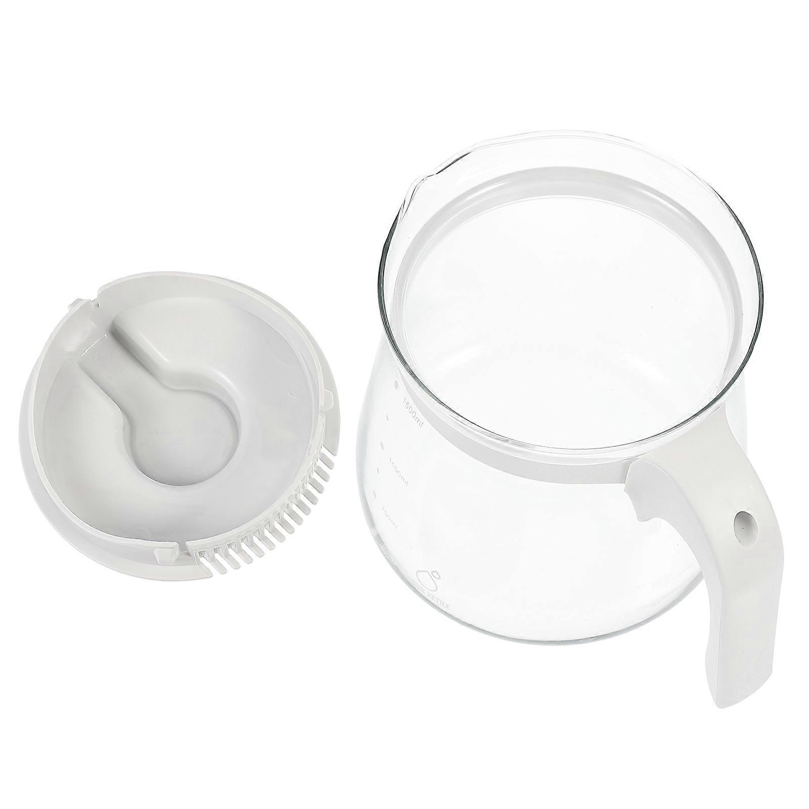 Clear Glass Teapot Large Capacity for Restaurants and Homes White Glass Pp Practical Use with Filter 1Pc