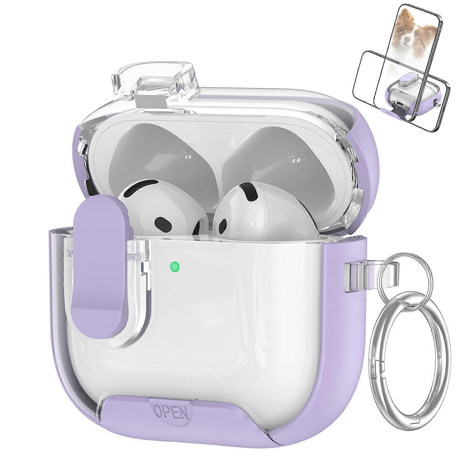 Soft Protective Case Shockproof For Wireless Earphone Dustproof Silicone Housing Washable Charging Box Sleeve Replace  Purple