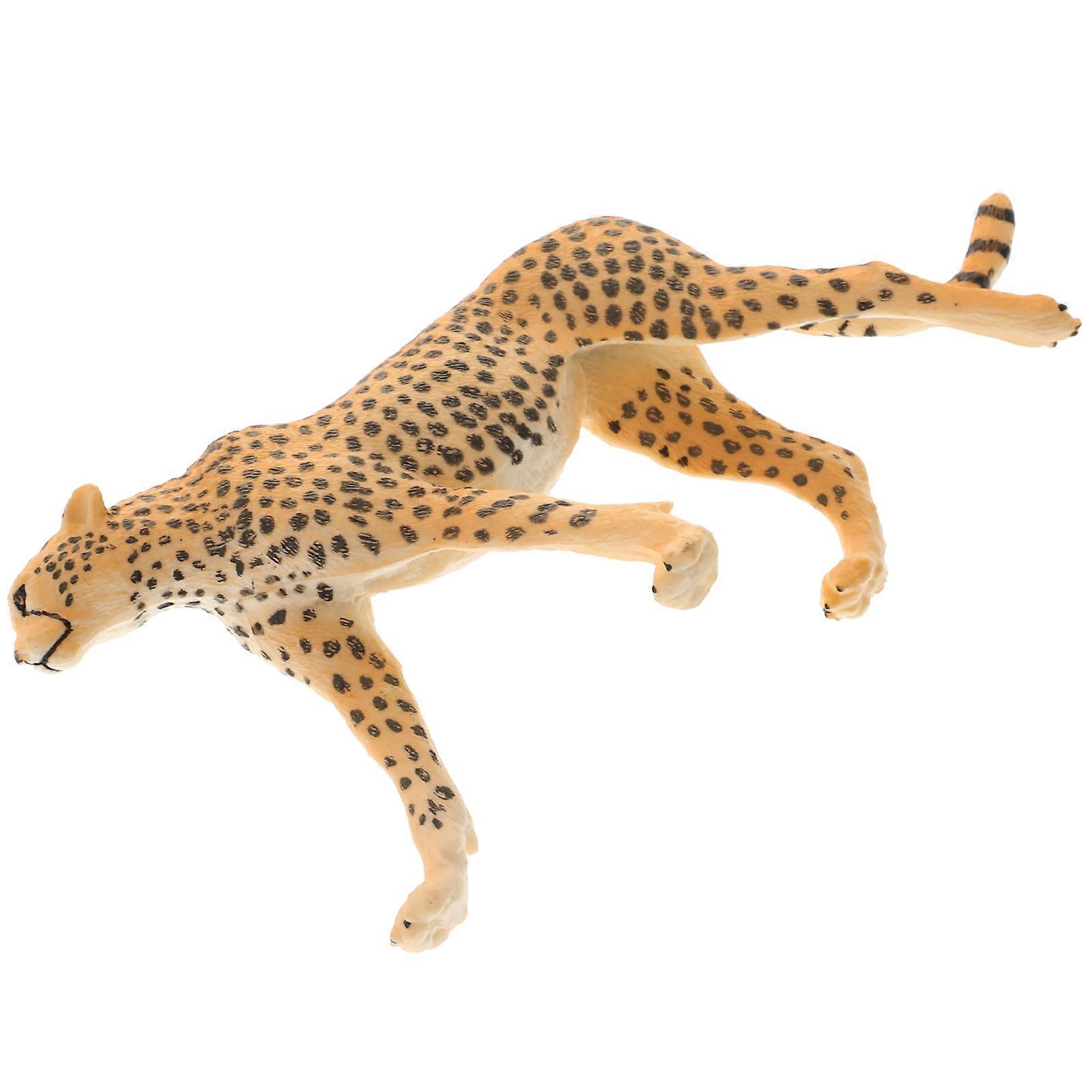 Simulation Animal Figurines Leopard Shape Plastic Wildlife Model Cognitive Toy for School 1piece
