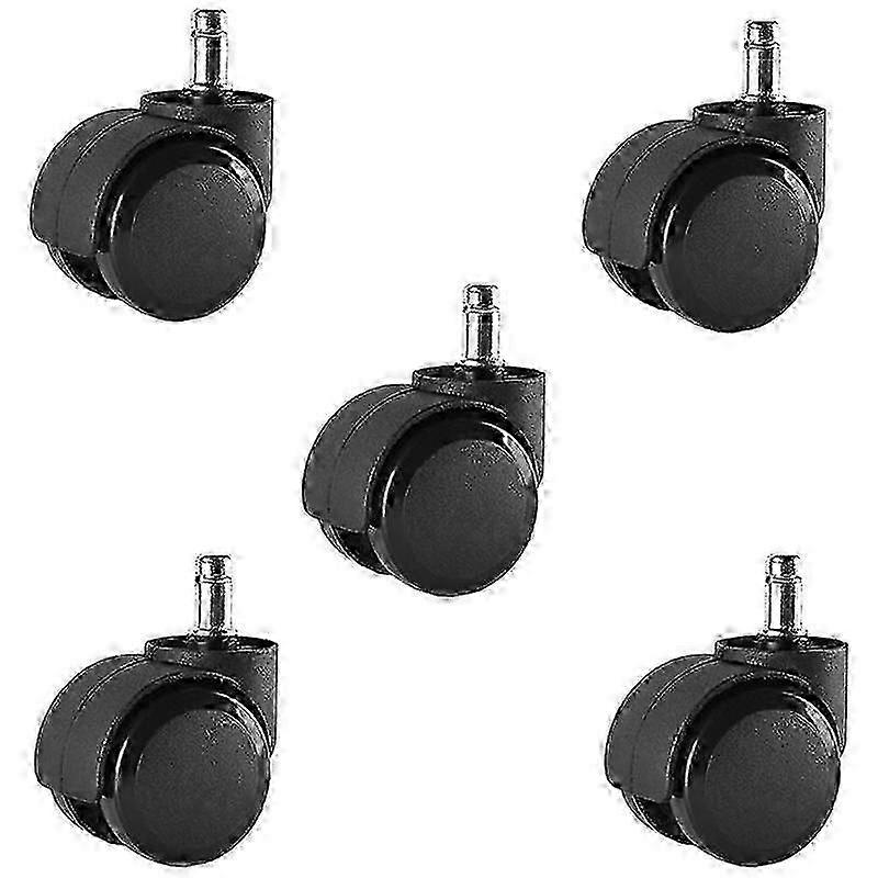 5Pcs 2Inch Black Office Chair Wheels Replacement- Office Chair Casters Heavy Duty Replacement for H