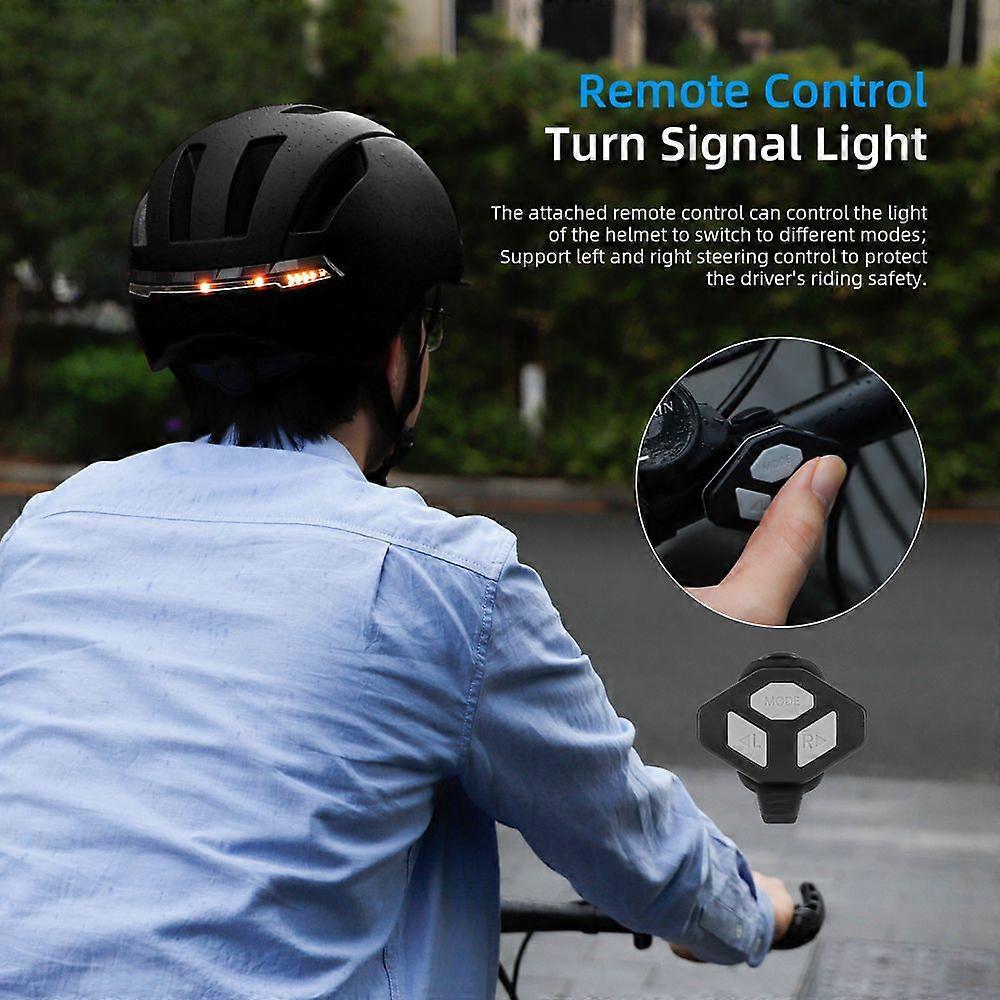 Cycle Helmet with LED Turn Signal Breathable & Comfortable Intelligent Safety Helmet Waterproof with Front & Rear Light Multiple Light Modes Remote Co