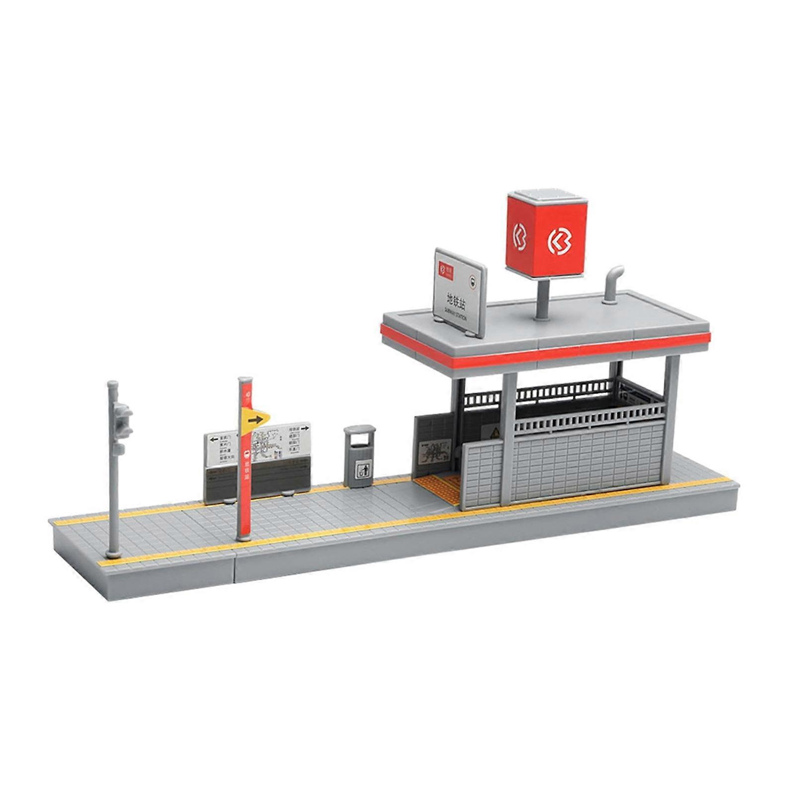 Kendin Yap 1/64 Ölçekli Metro İstasyonu Yapım Seti, Eğitici Bulmaca Oyuncak, Model Tren, Mini Peyzaj Aksesuarları Meraklıları İçin, Çok Renkli
