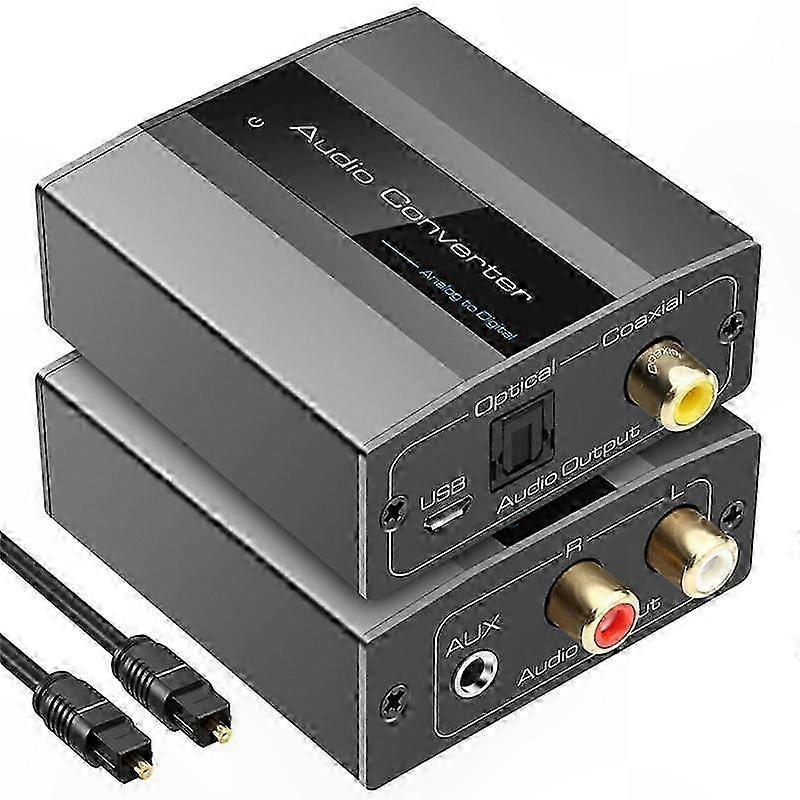 Analog to Digital  o Converter with RCA Input and Optical Coaxial Output Adapter