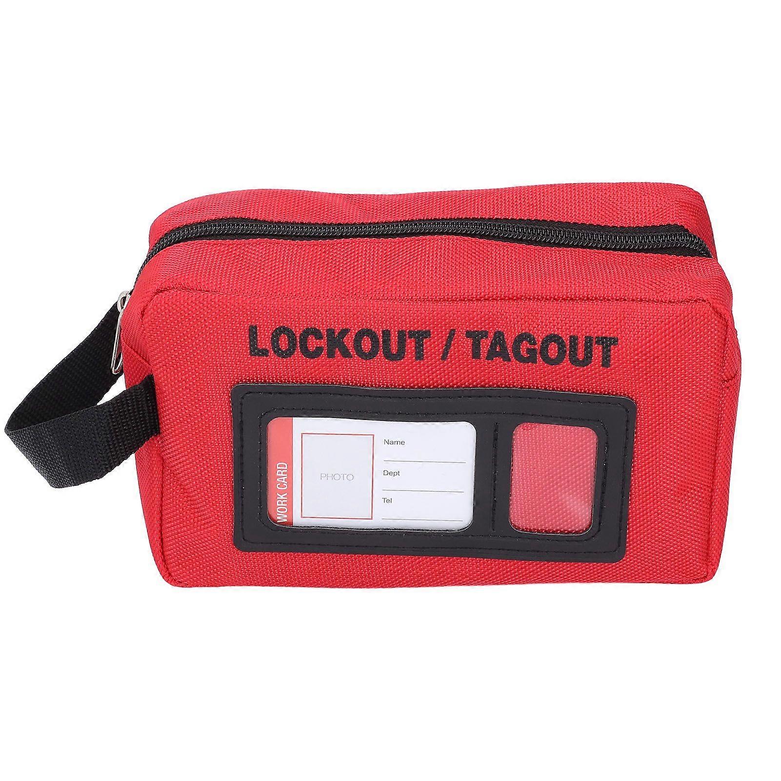 Lockout Tagout Bag Polyester Cloth Large Capacity Heat Resistant Lockout Tagout Storage Bag with Visible Display