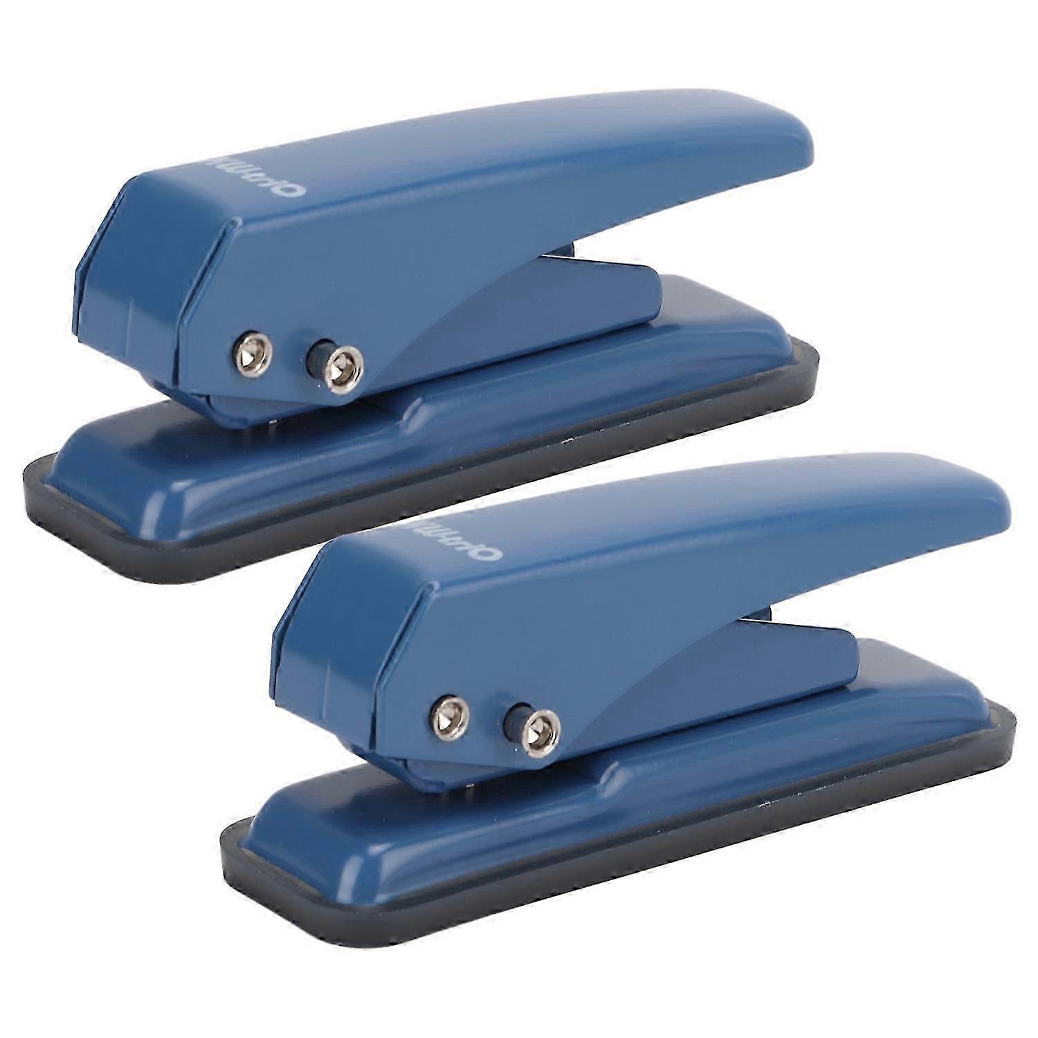 2pcs Hole Puncher Single Navy Blue Leverage Structure Punching Tool for Office Home School